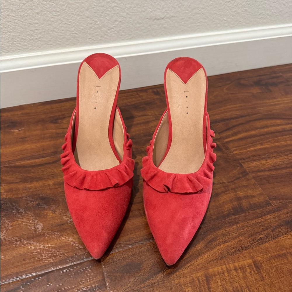 Leith suede red mules